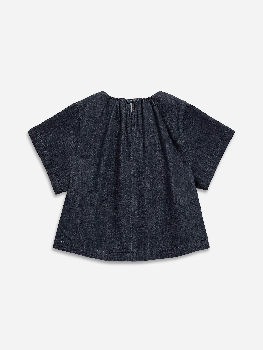 Gathered Neck Denim Top - Image 5