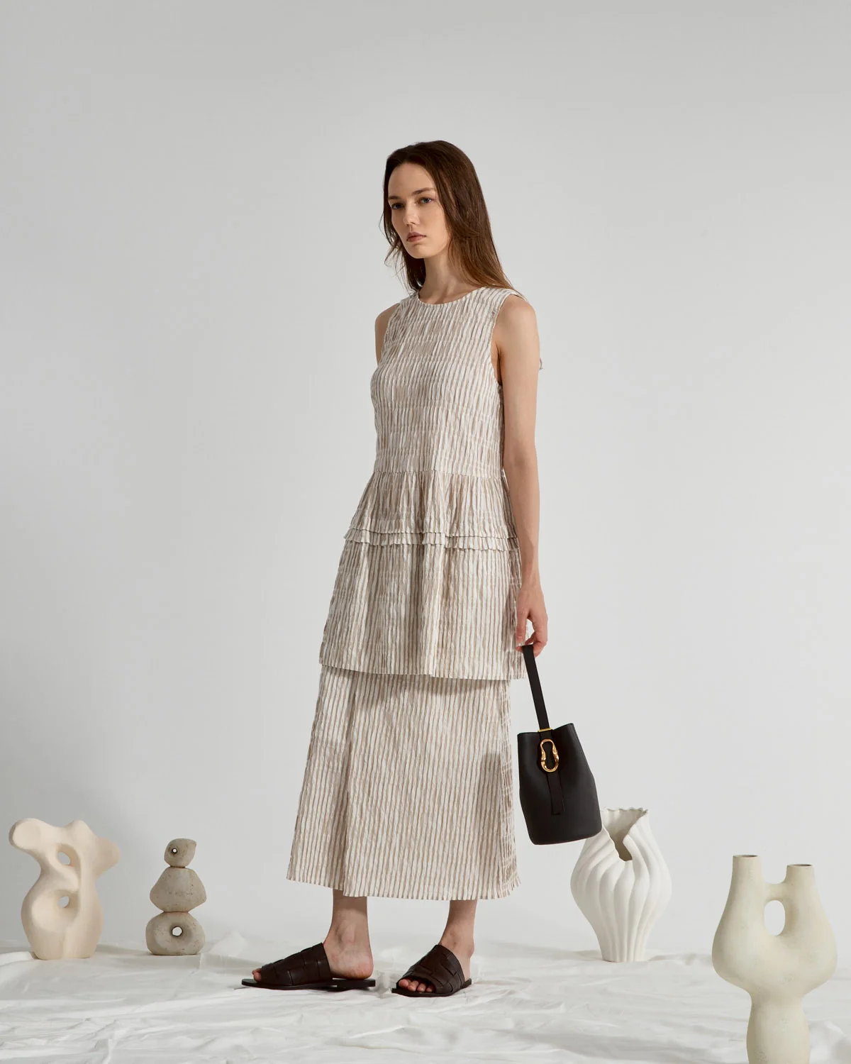 Striped Overlap Skirt - Image 3