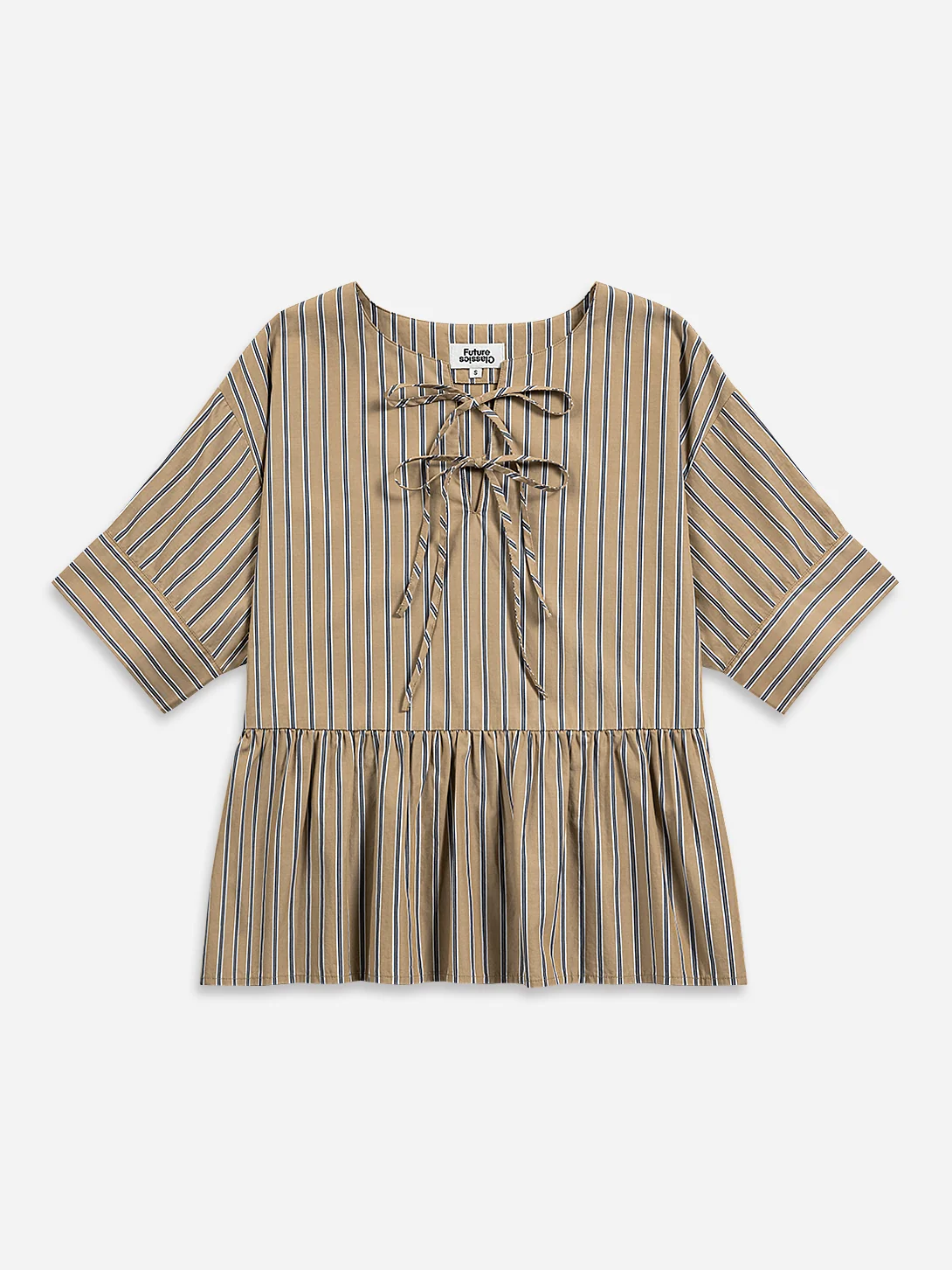 Stripe Gathered Blouse - Image 3