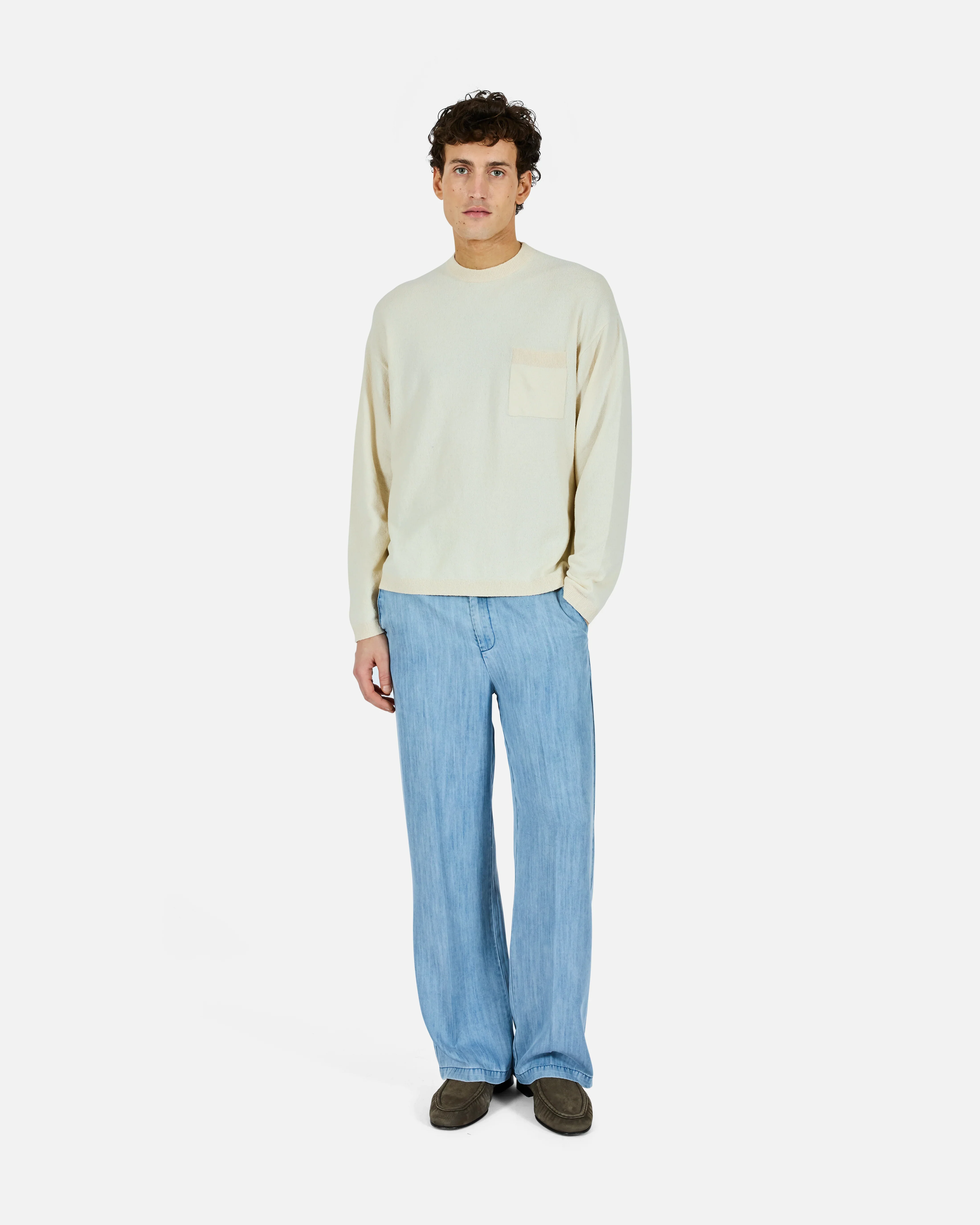 Crepe Knit Long Sleeve Shirt - Image 3