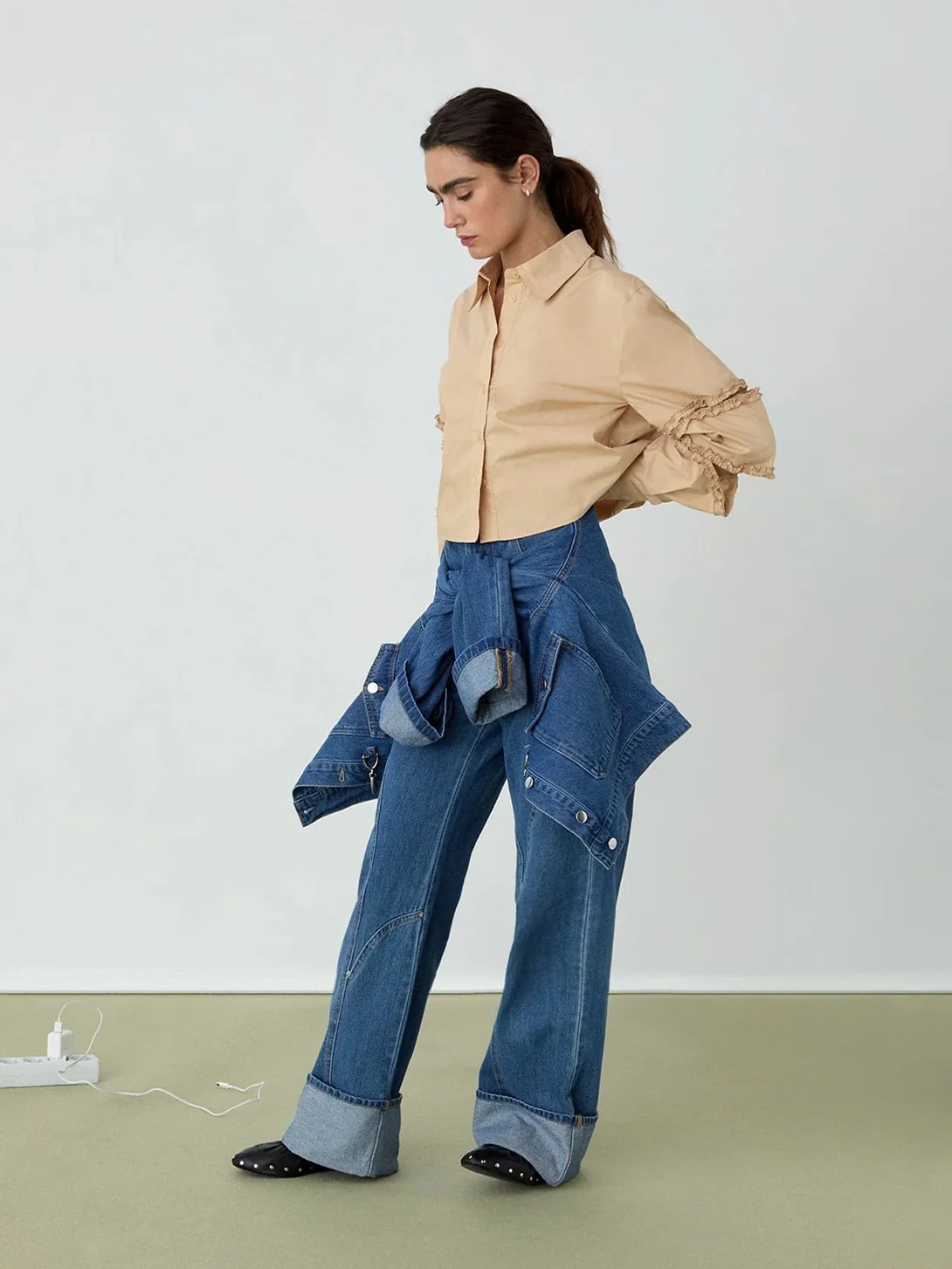 Muna Sand Cut Out Shirt - Image 2