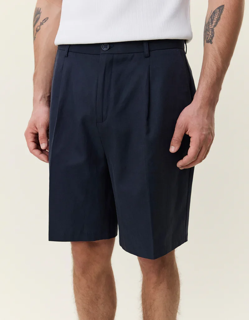 Pleated Twill Suit Shorts - Image 5