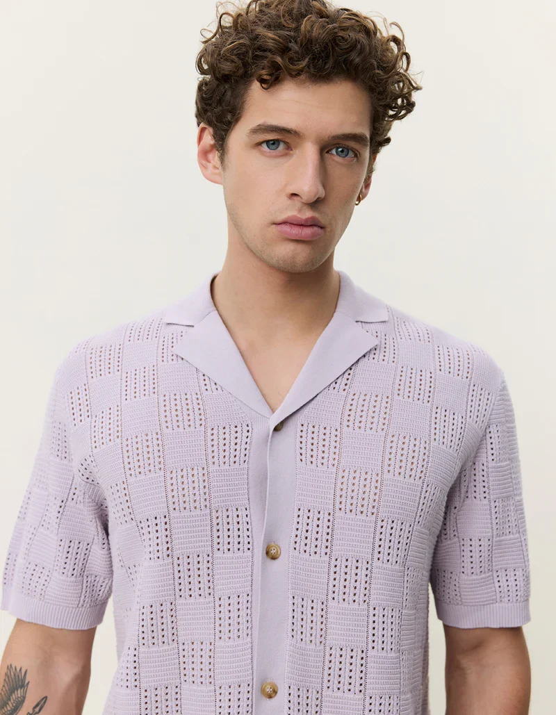 Squared Knitted SS Shirt - Image 5